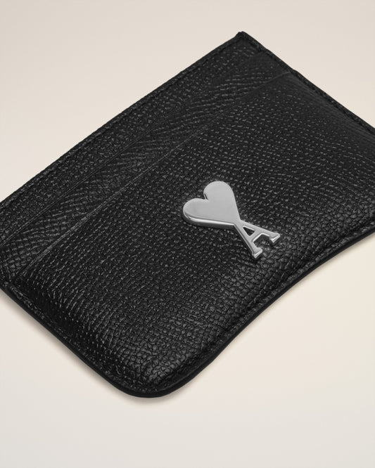 Black Leather Paris Paris Card Holder