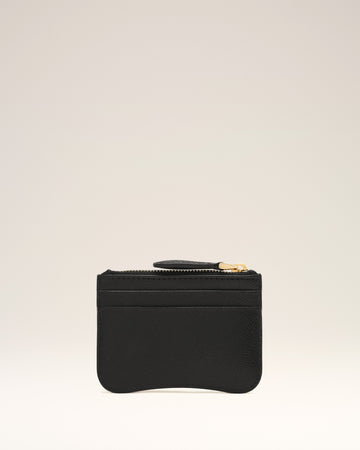 Black Leather Zipped Card Holder