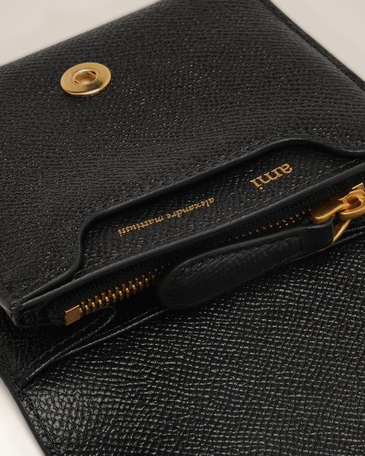 Black Leather Paris Paris Wallet