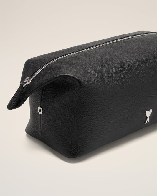Black Leather Paris Paris Toiletry Pouch