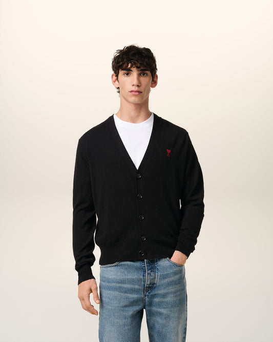 Black Wool Ami de Coeur Cardigan