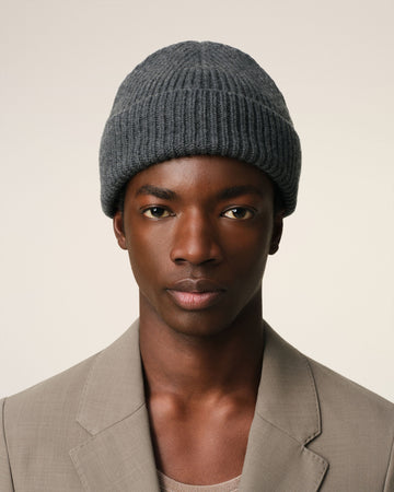 Grey Merino Wool Ami De Coeur Beanie