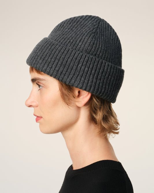 Grey Merino Wool Ami De Coeur Beanie