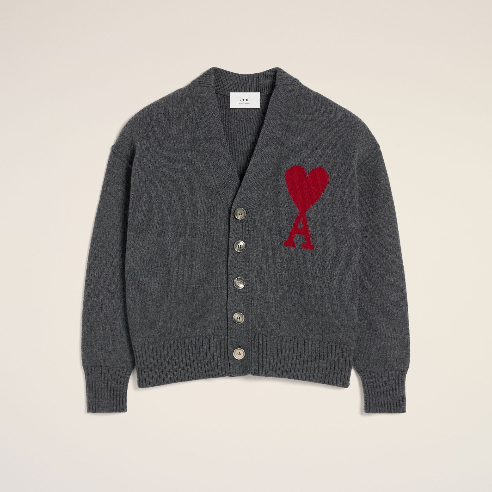 Grey Wool Ami de Coeur Cardigan