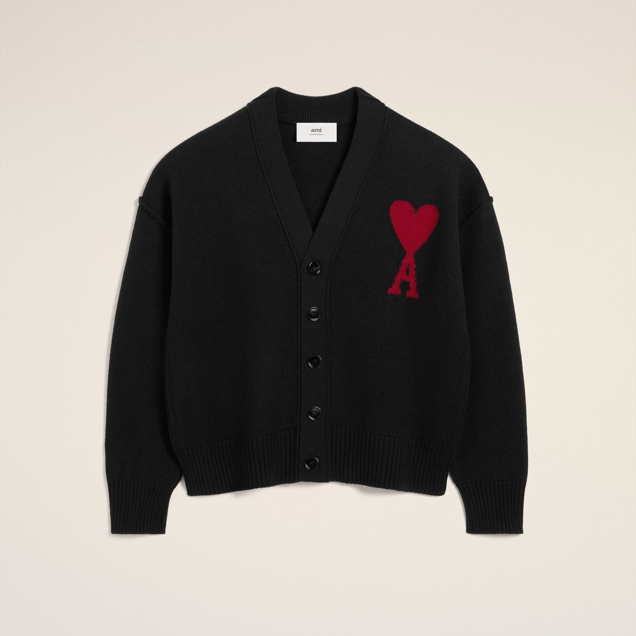 Black Wool Ami de Coeur Cardigan