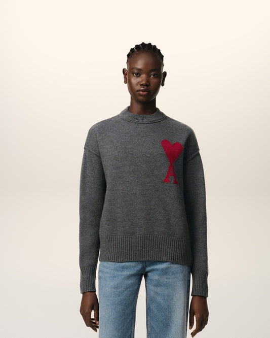 Grey Wool Ami de Coeur Sweater