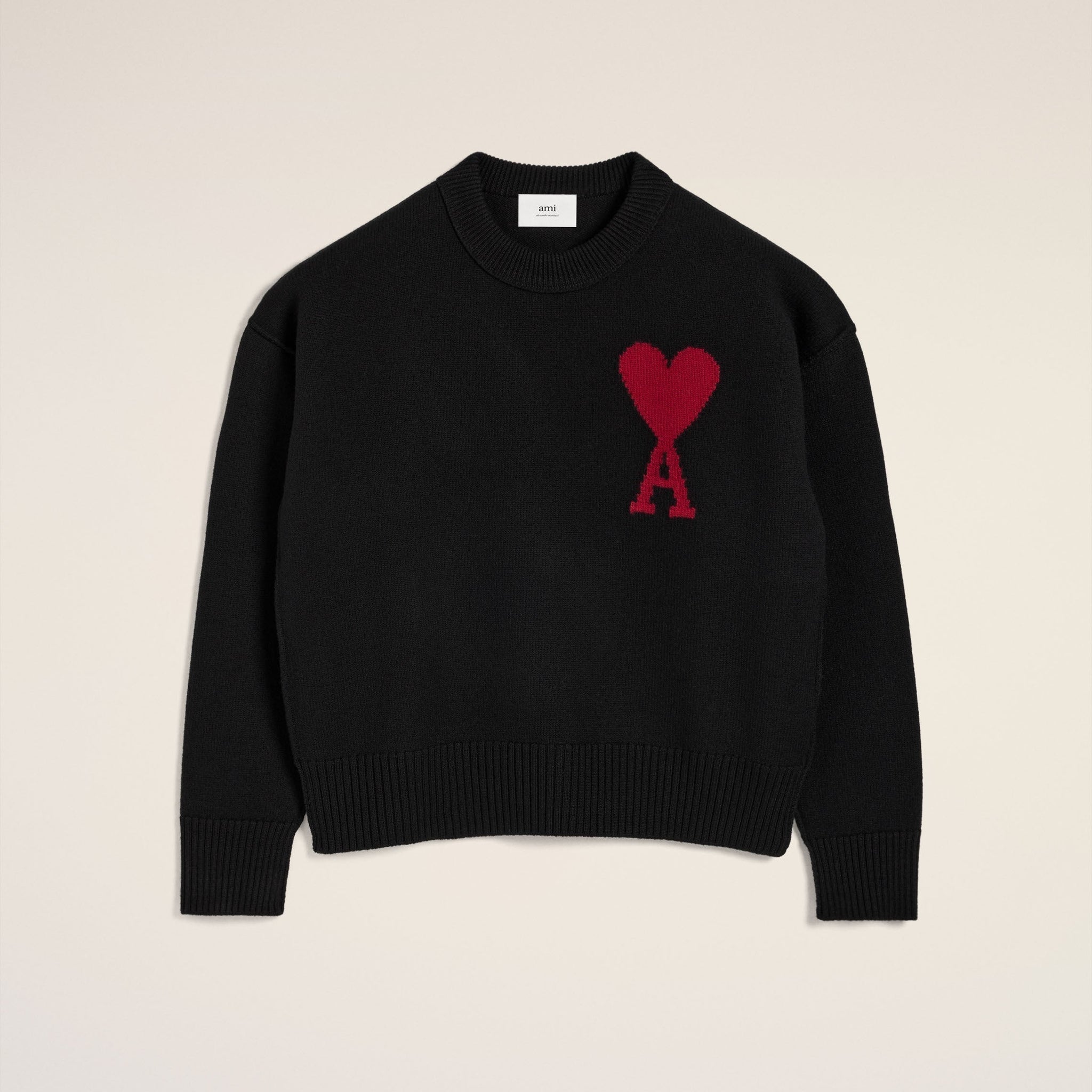 Black Wool Ami de Coeur Sweater