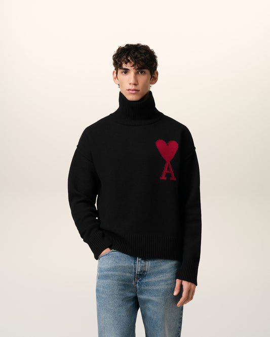 Black Wool Ami de Coeur Sweater