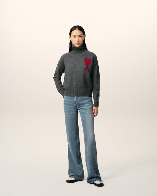 Grey Wool Ami de Coeur Sweater