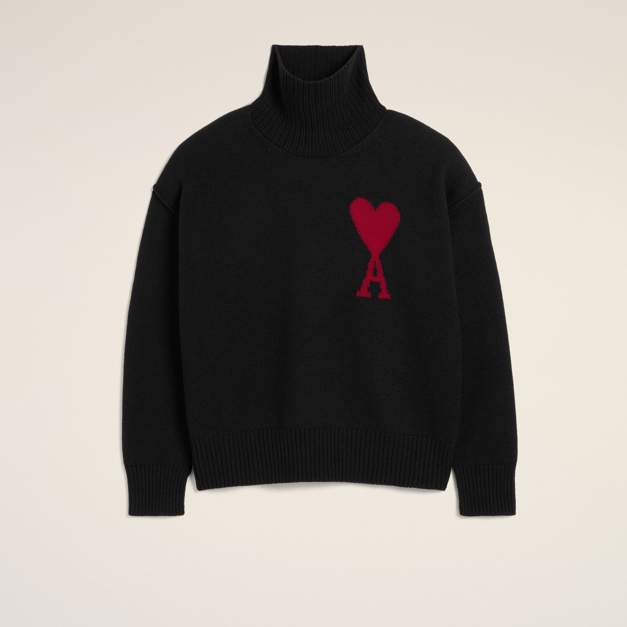 Black Wool Ami de Coeur Sweater
