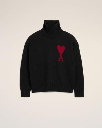 Black Wool Ami de Coeur Sweater