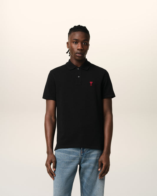Black Organic Cotton Ami De Coeur Polo Shirt