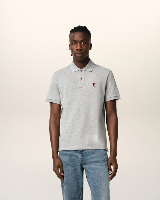 Grey Cotton Ami de Coeur Polo Shirt