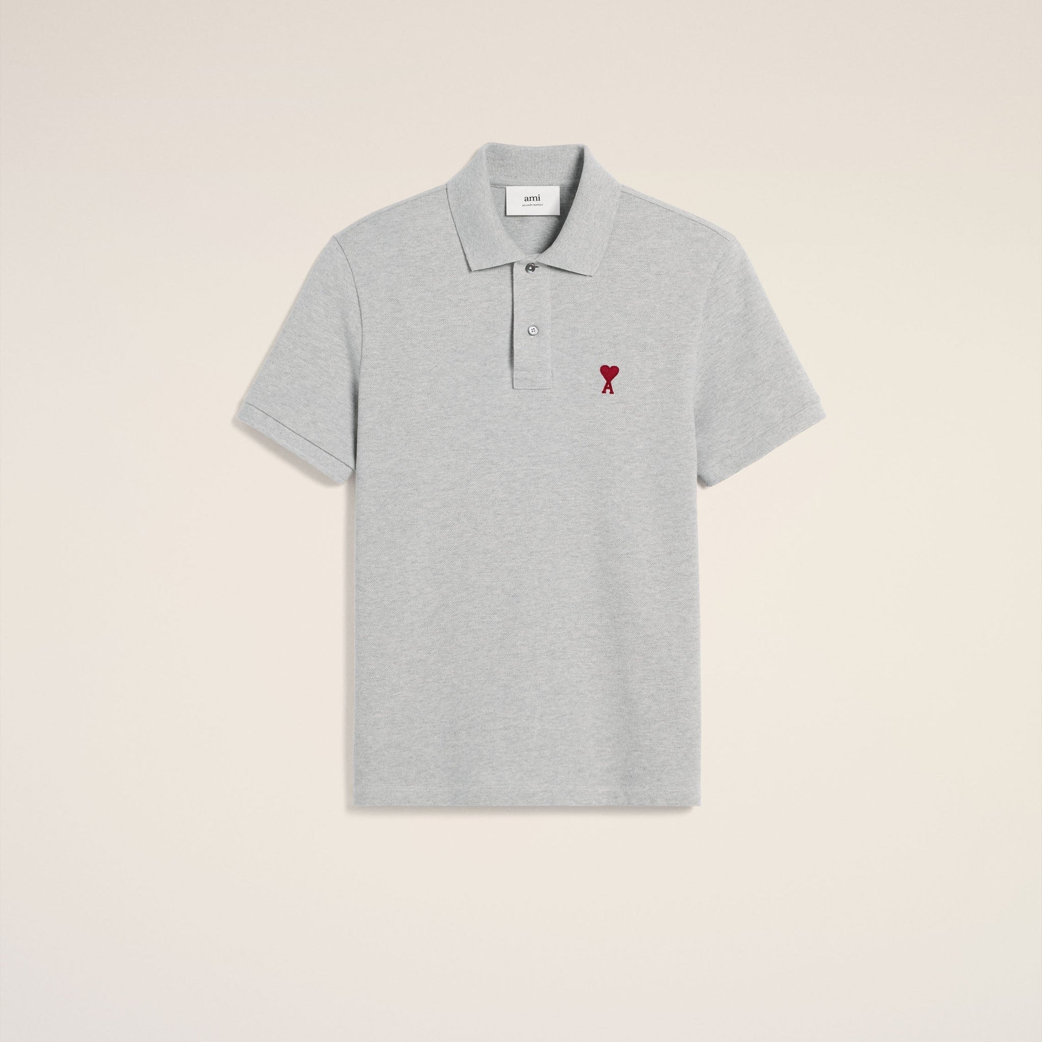 Grey Cotton Ami de Coeur Polo Shirt