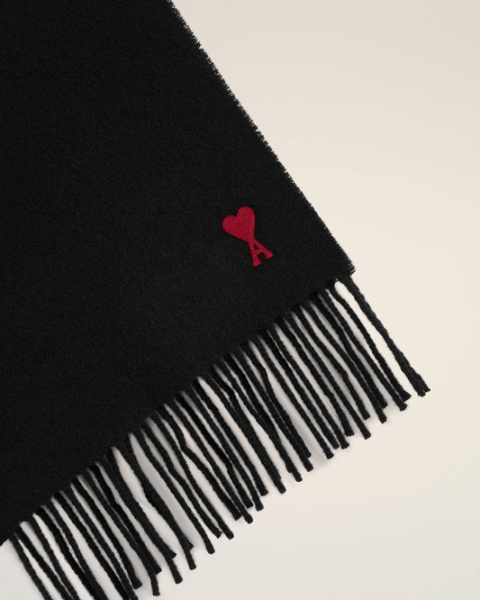 Black Wool Ami De Coeur Scarf