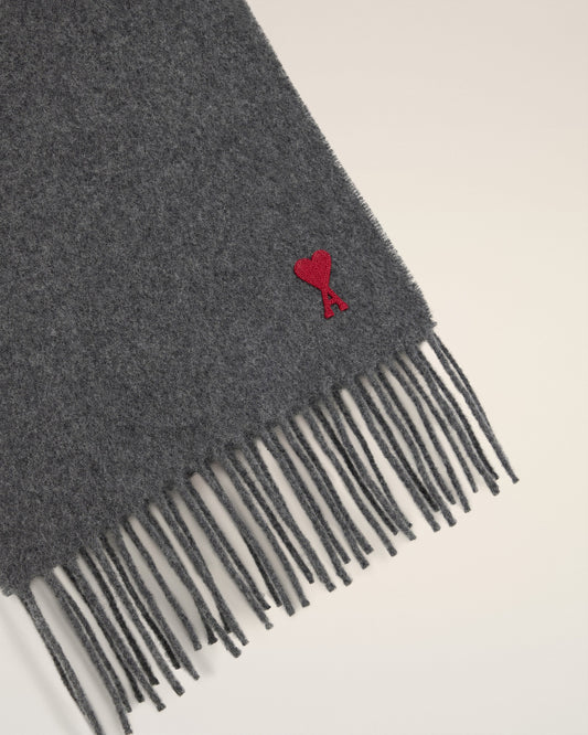 Grey Wool Ami De Coeur Scarf