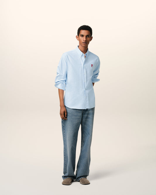 Blue Cotton Button Down Ami De Coeur Shirt