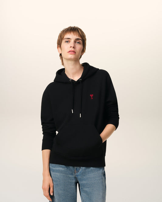 Black Organic Cotton  Ami De Coeur Hoodie