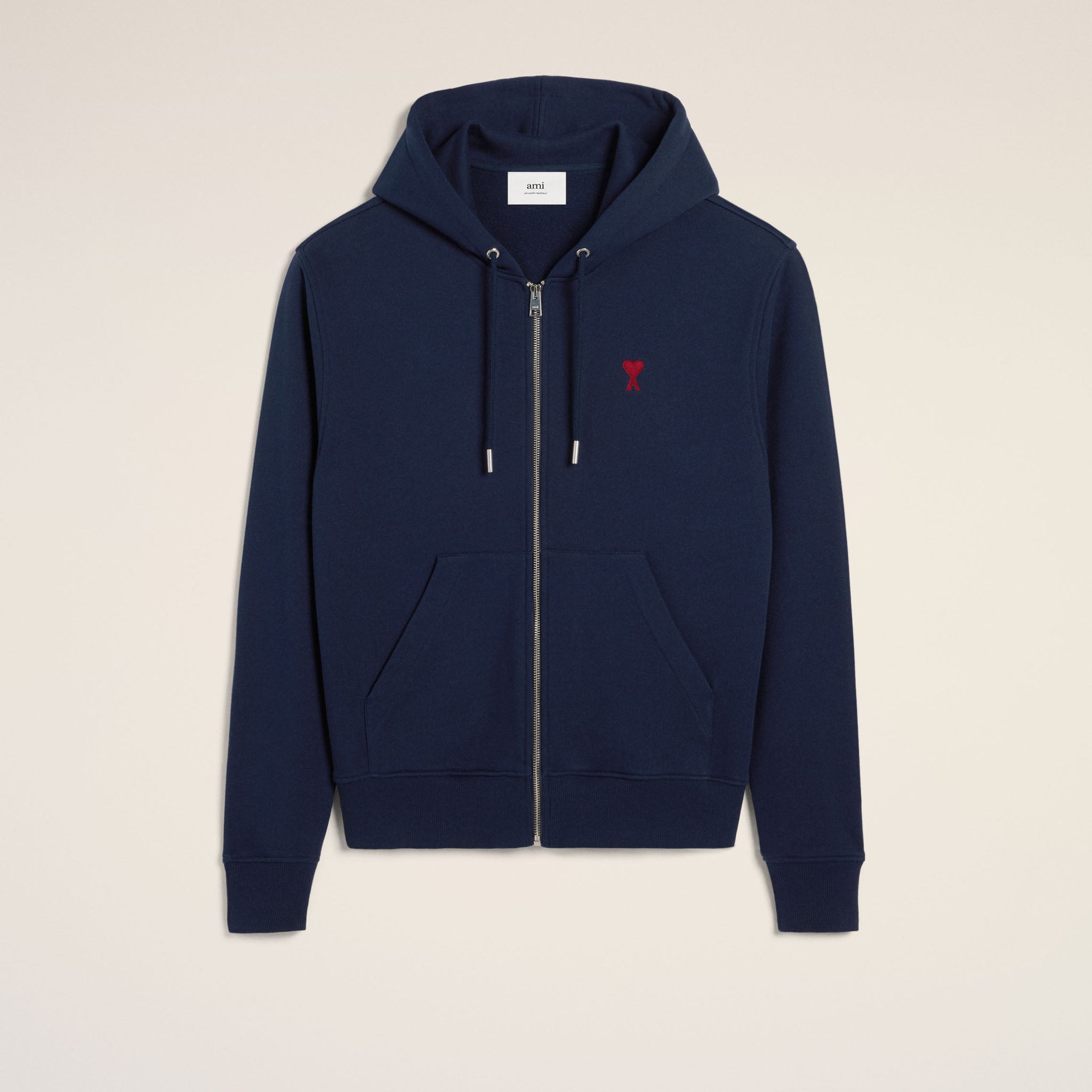 Blue Organic Cotton  Ami De Coeur Zipped Hoodie