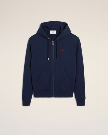 Blue Organic Cotton  Ami De Coeur Zipped Hoodie
