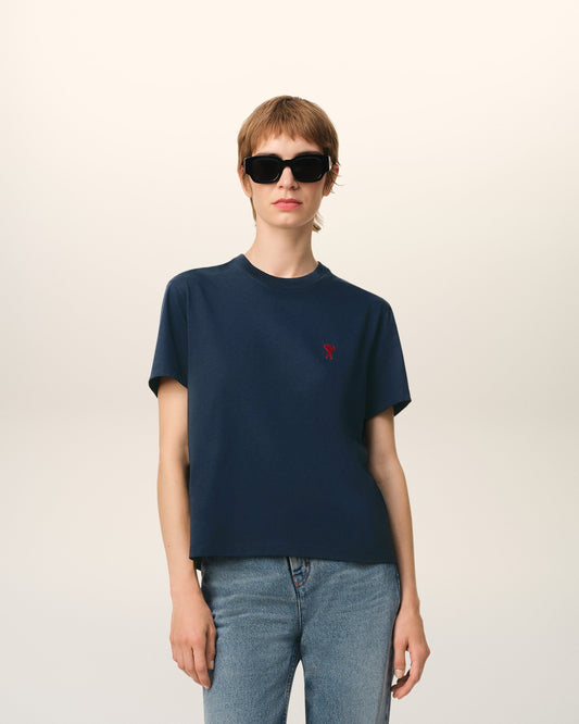 Blue Organic Cotton  Ami De Coeur T-shirt