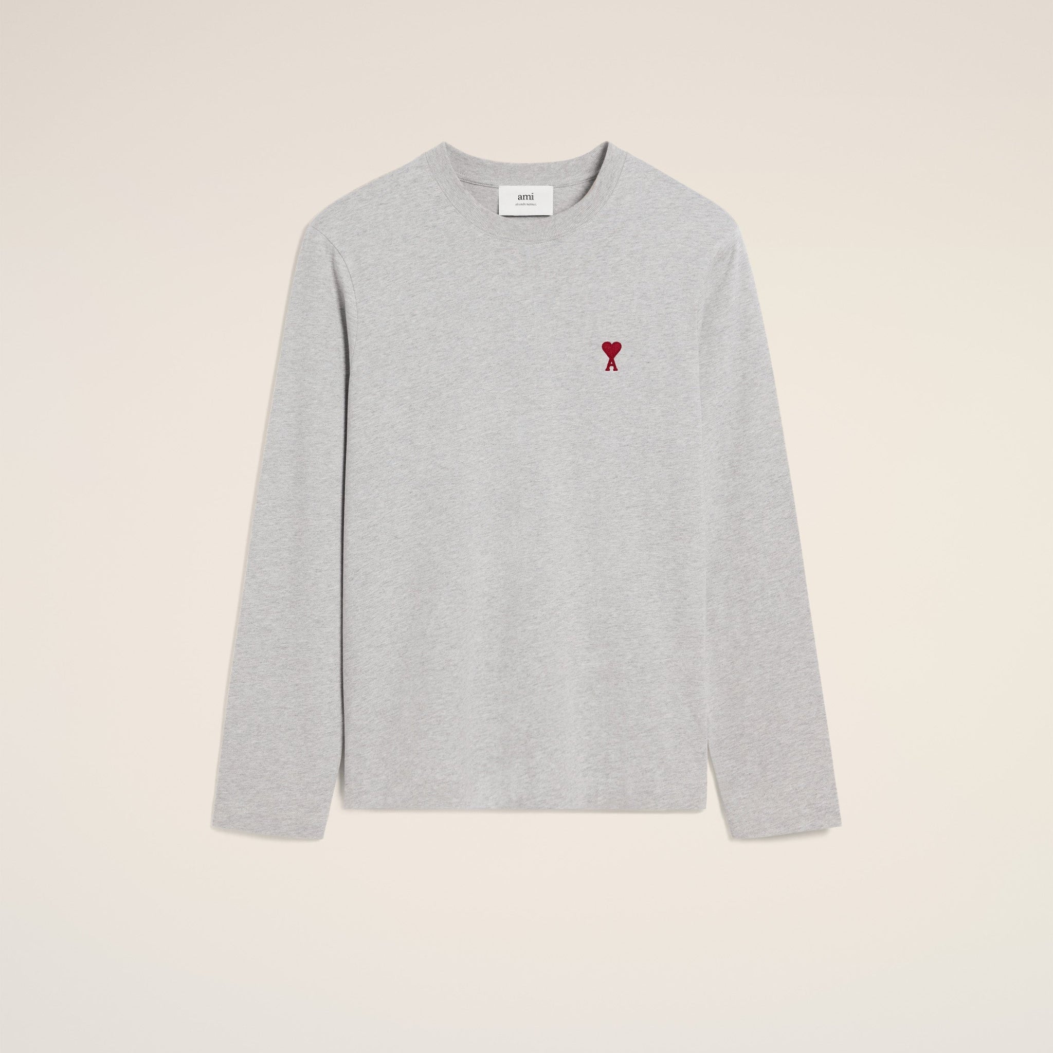 Grey Cotton Ami de Coeur Long Sleeves T-Shirt