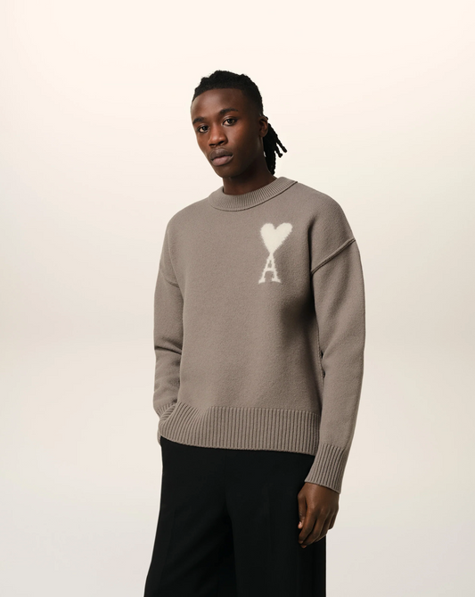 Taupe Wool Ami de Coeur Sweater