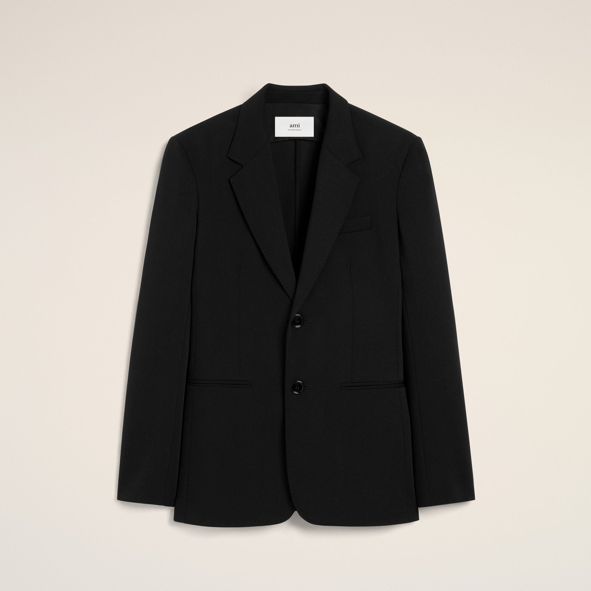 Black Wool Semi-Lined Jacket