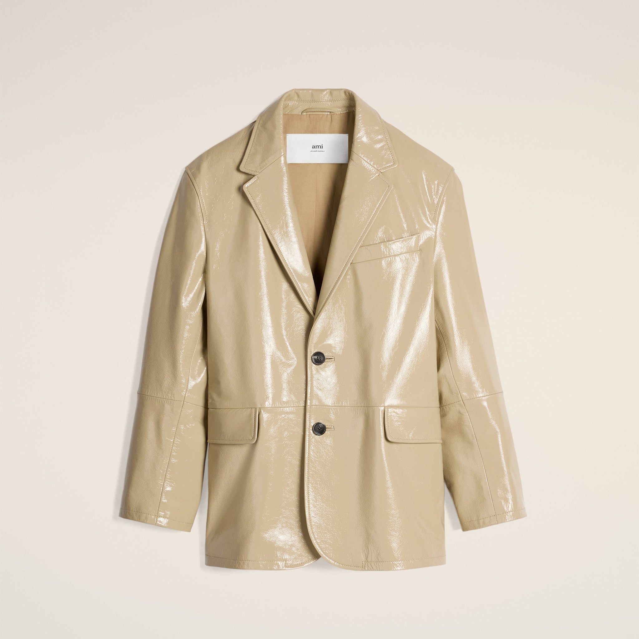 Leather Two Buttons Jacket