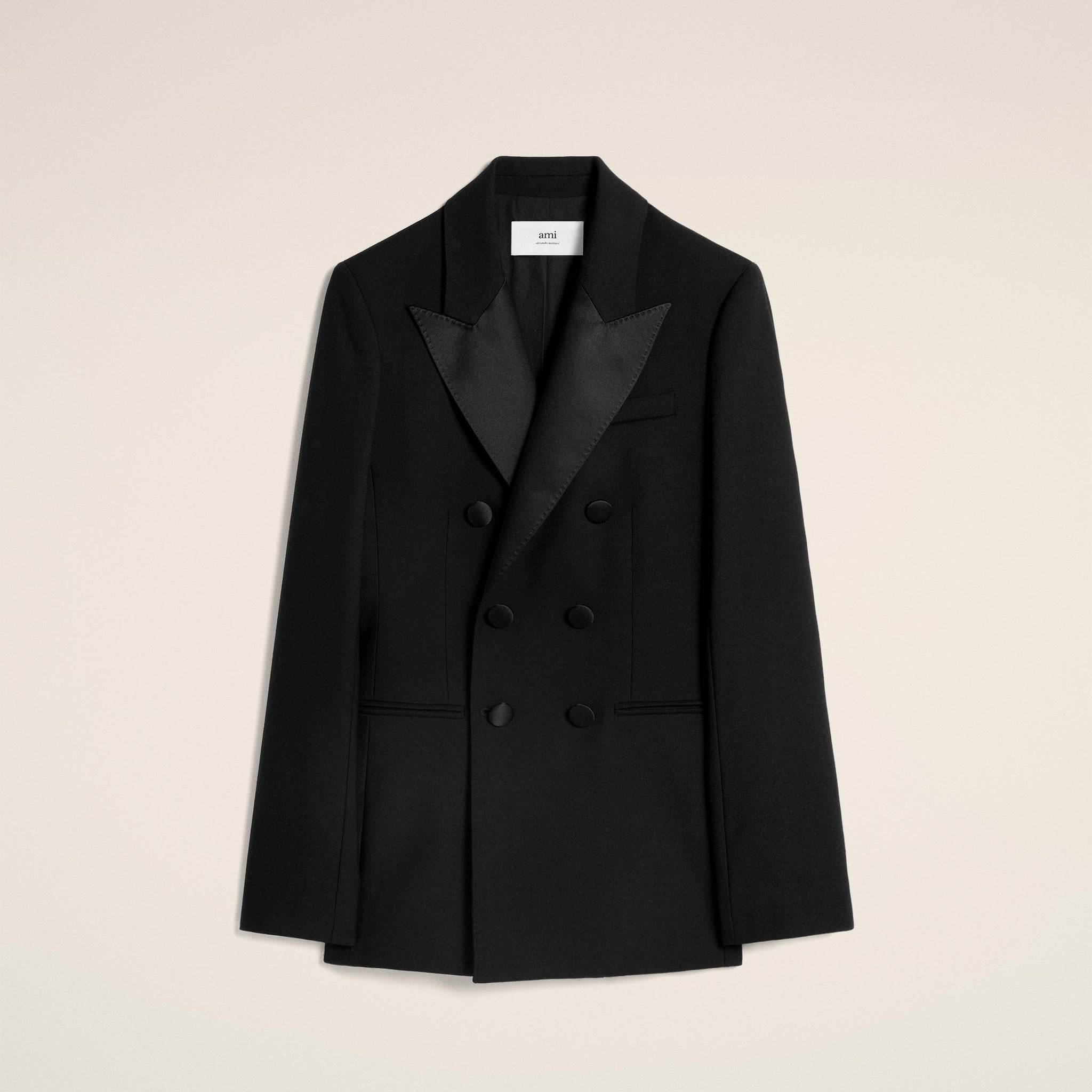 Black Wool Double Breasted Jacket
