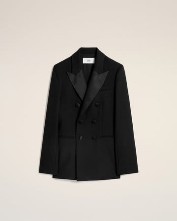 Black Wool Double Breasted Jacket