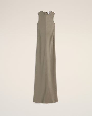 Beige Long Straight Dress