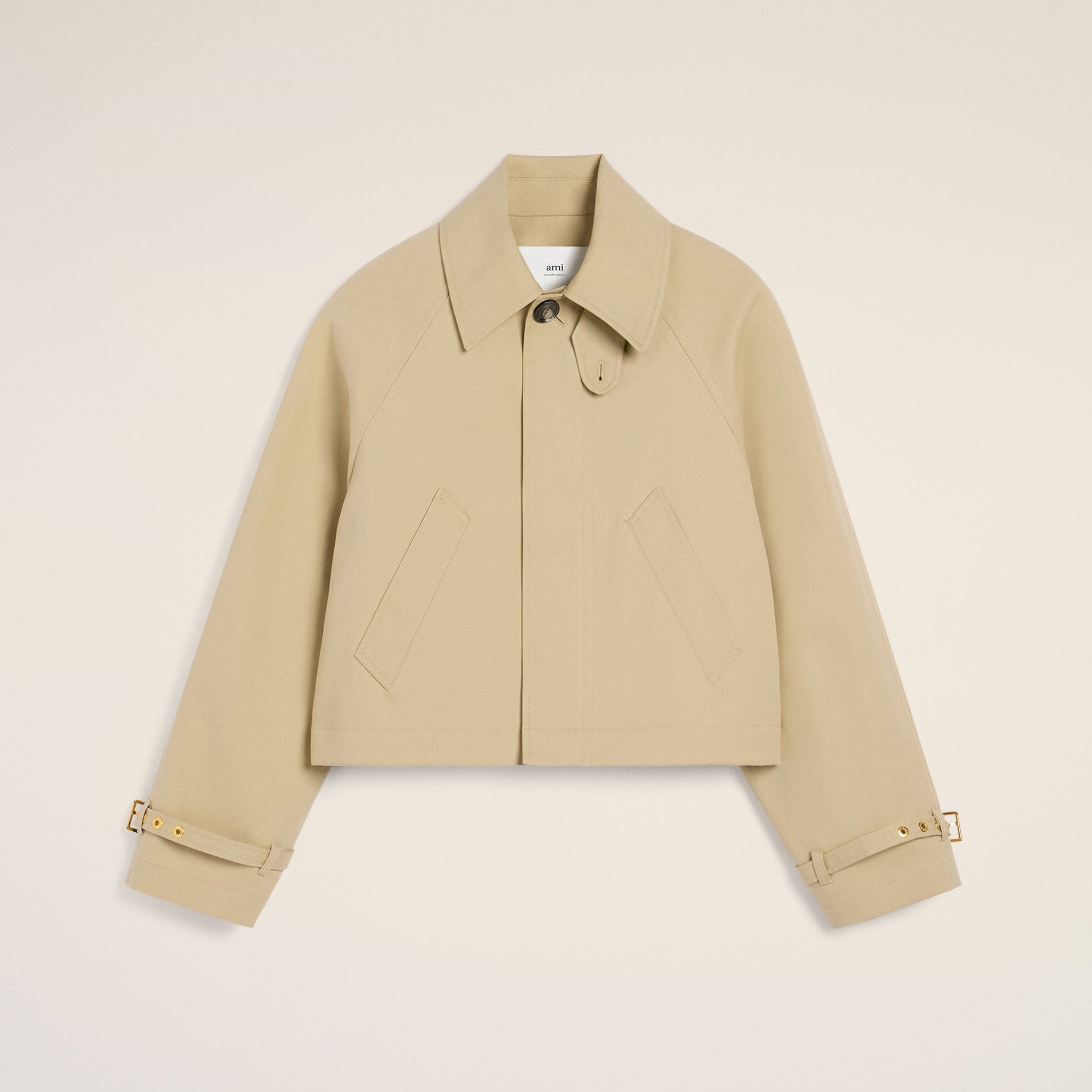Beige Cotton Buttoned Jacket