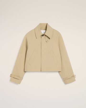 Beige Cotton Buttoned Jacket