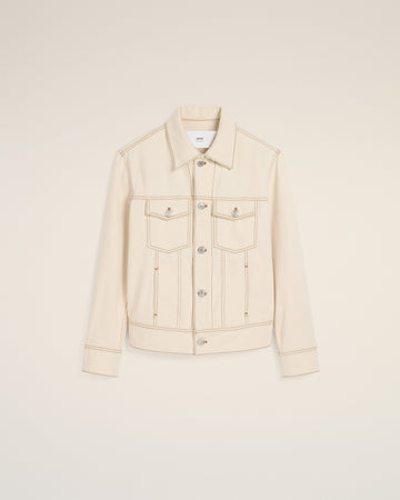 Beige Cotton Ami Paris Trucker Jacket