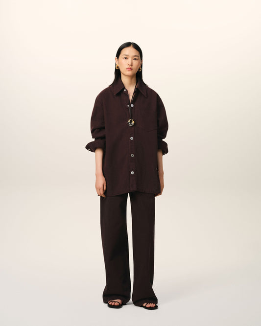 Burgundy Cotton Ami de Coeur Overshirt