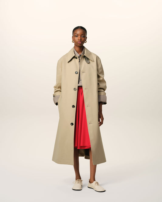 Beige Cotton Belted Mac