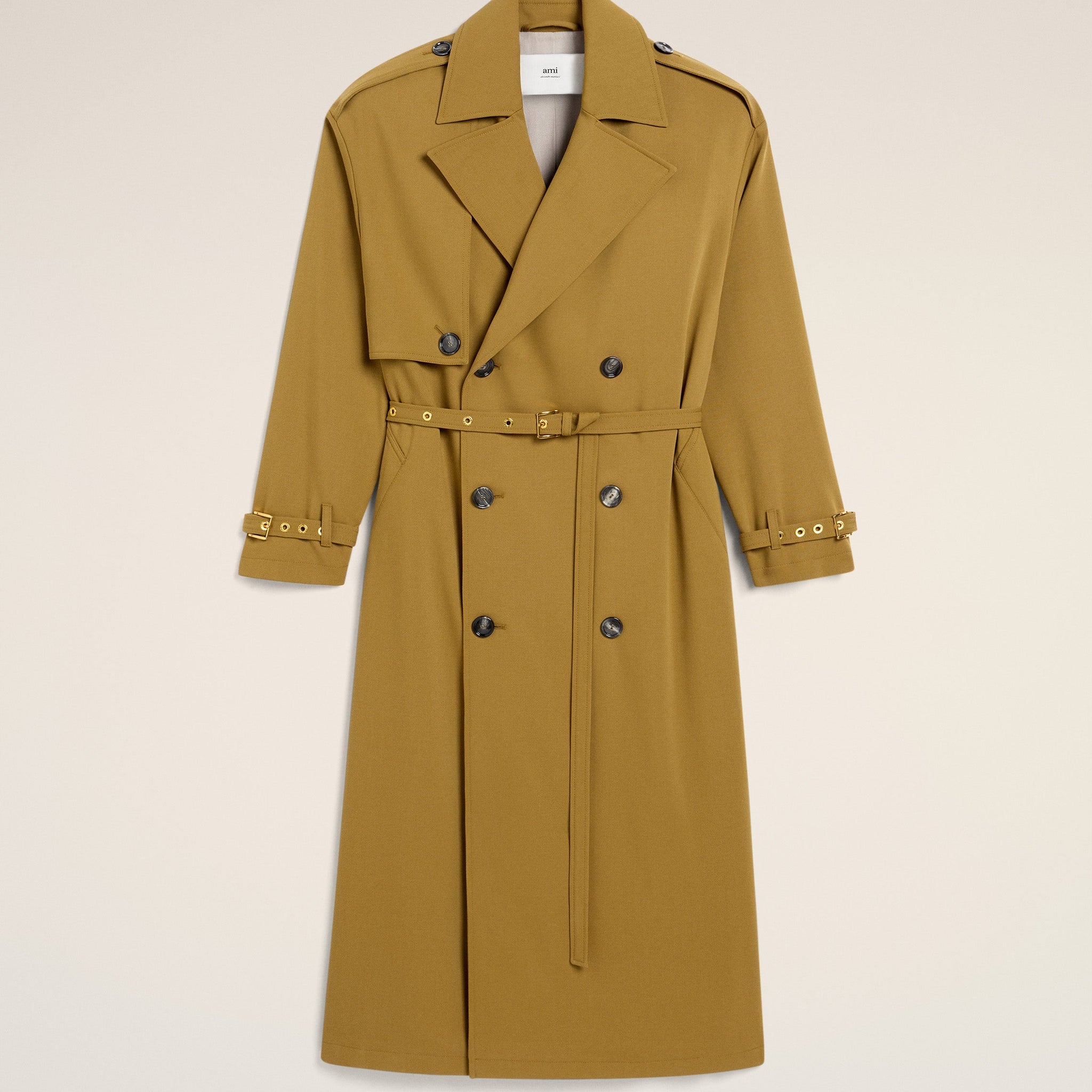 Mustard Wool Trench Coat
