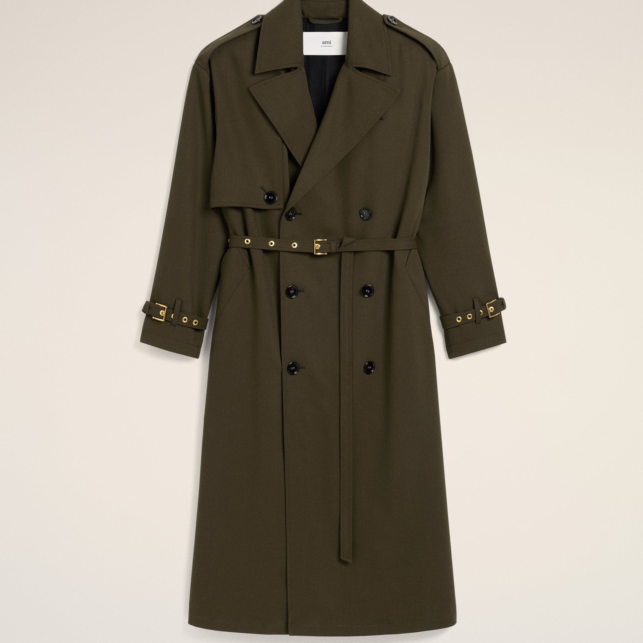 Green Wool Trench Coat