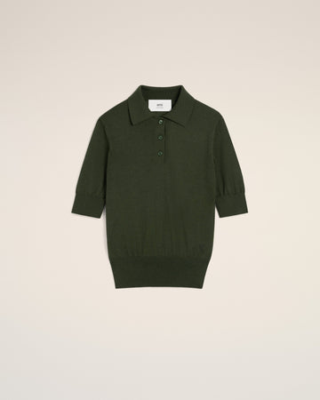 Green Wool Tonal Ami de Coeur Polo