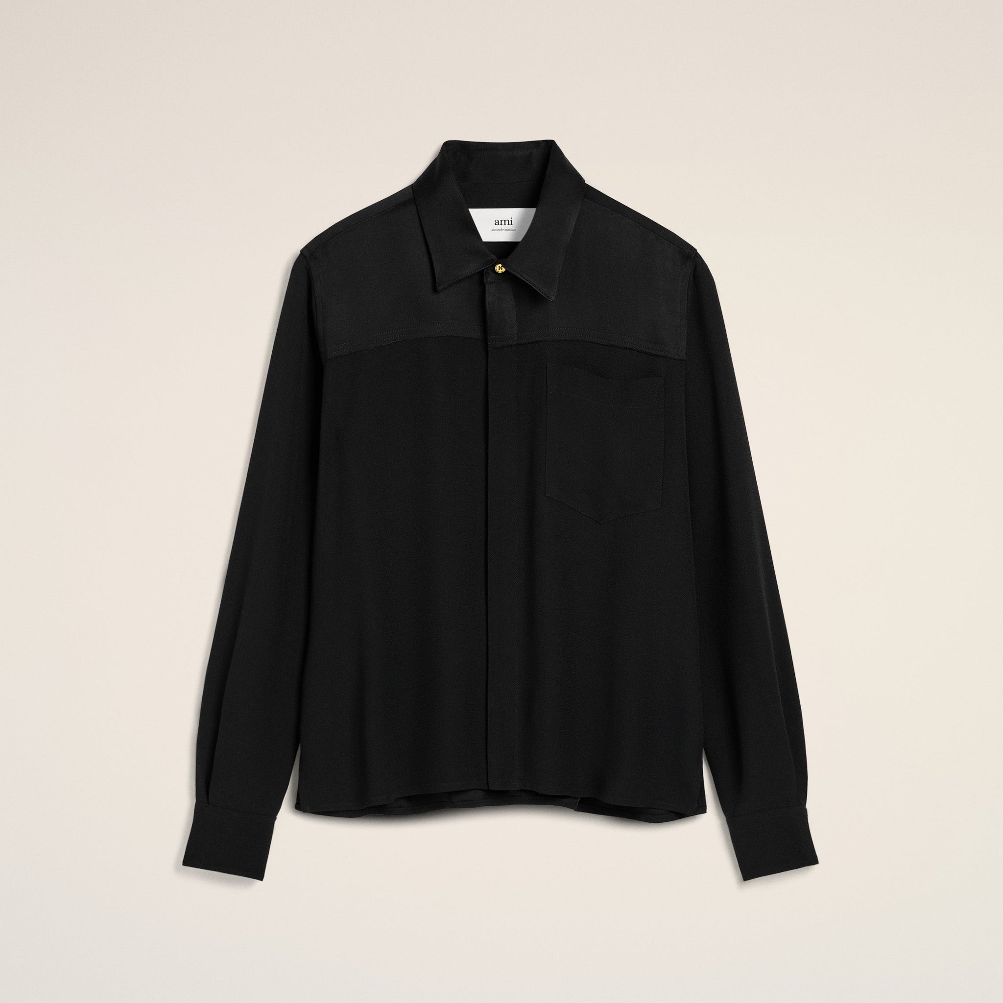Black Contrasted Top Long Sleeve Shirt
