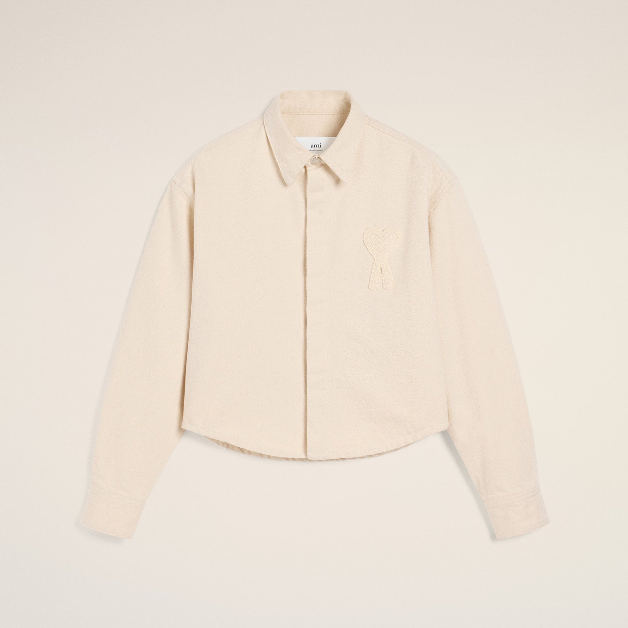 Beige Cotton Ami de Coeur Cropped Shirt
