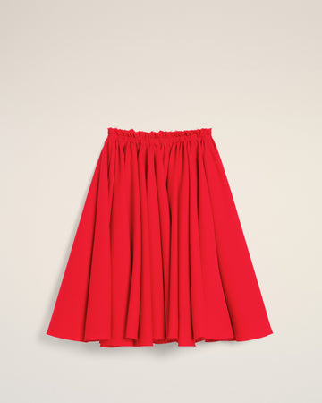 Red Wool Skirt With Godets