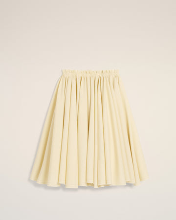 Yellow Wool Skirt With Godets