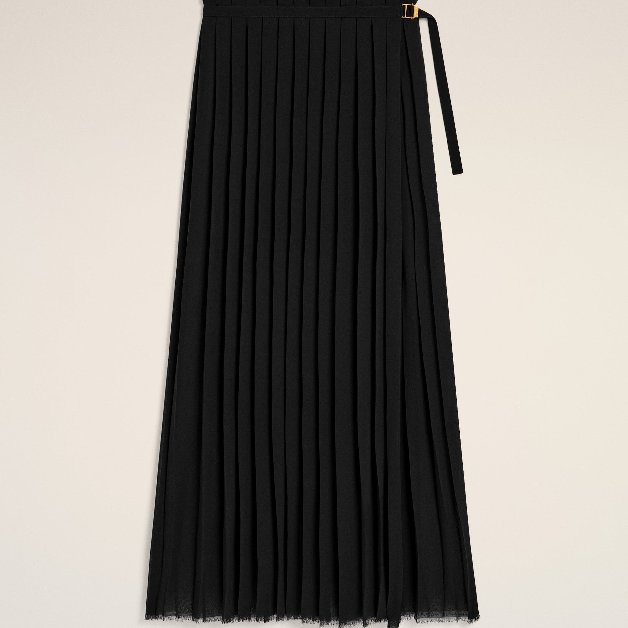 Black Long Pleated Skirt