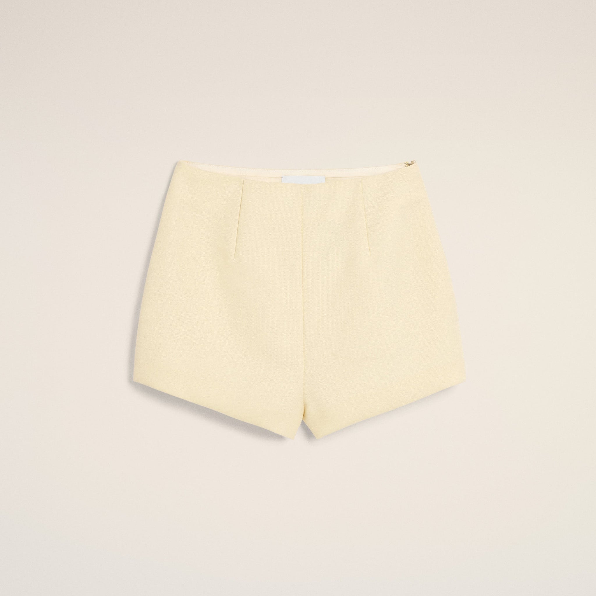 Yellow Wool High Waist Mini Short