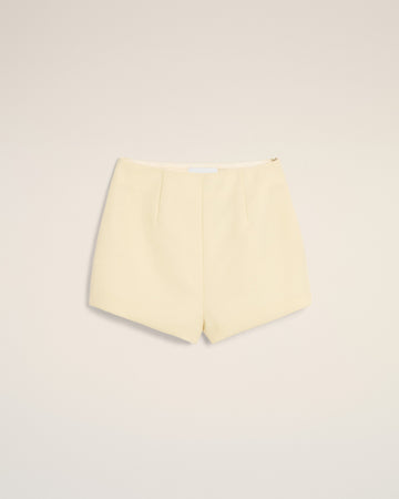 Yellow Wool High Waist Mini Short