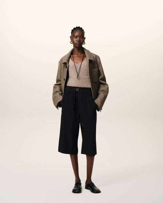 Black Large Fit Elasticated Short