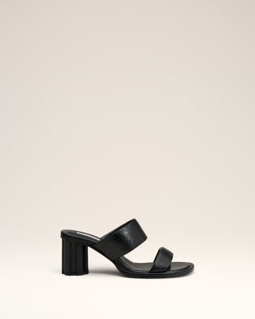Black Leather Piano Sandals