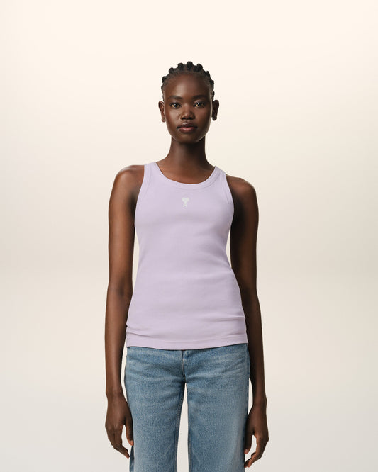 Purple Cotton Rib Ami de Coeur Tanktop